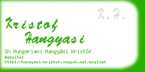 kristof hangyasi business card